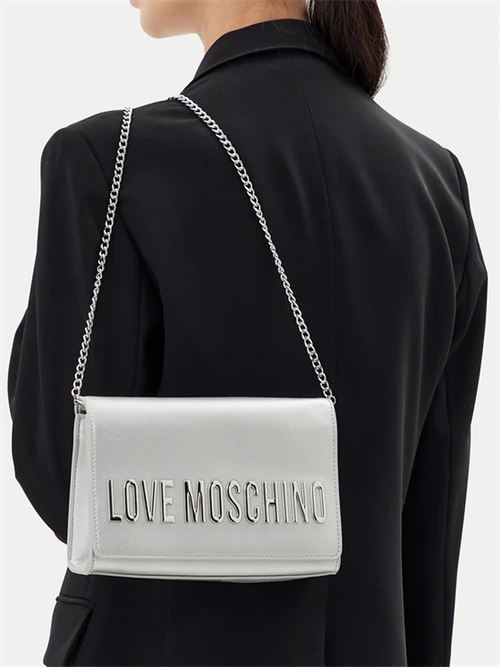 BORSA PU GRS METALLIC SILVER LOVE MOSCHINO | JC4103PP1MKD1/96B